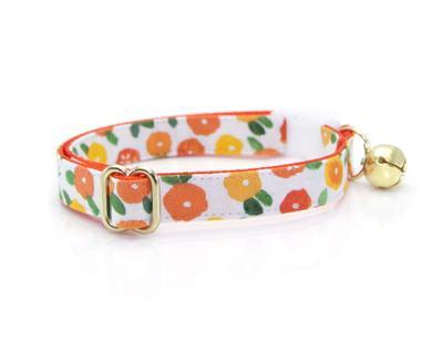 Pet Collar - Marigold - Orange and Yellow Floral