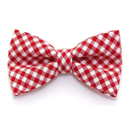 Pet Bow Tie - Charleston - Red Gingham Plaid