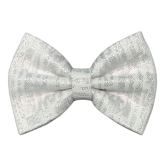 Pet Bow Tie - White and Silver Sparkle