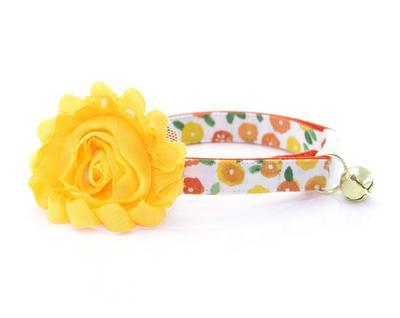 Pet Collar - Marigold  - Orange and Yellow Floral