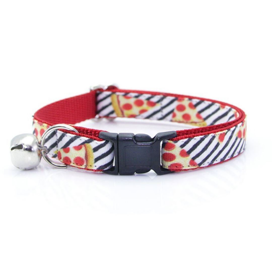 Cat Collar and Bow Tie Set - Pizza Party